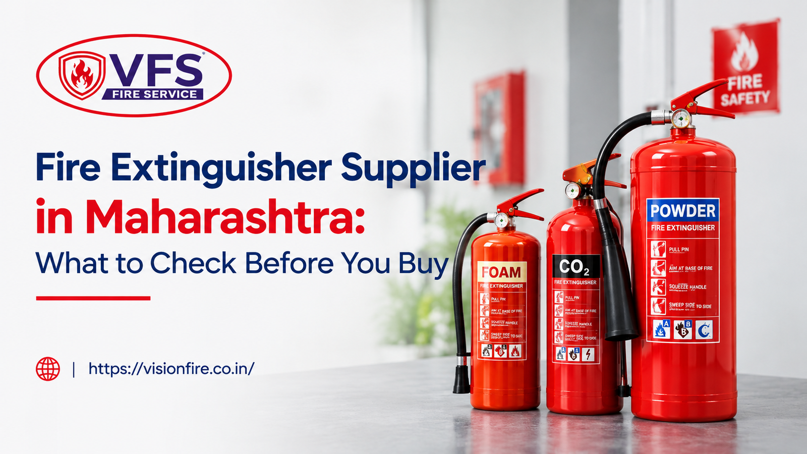 Fire extinguisher supplier in Maharashtra showing certified extinguishers ready for delivery