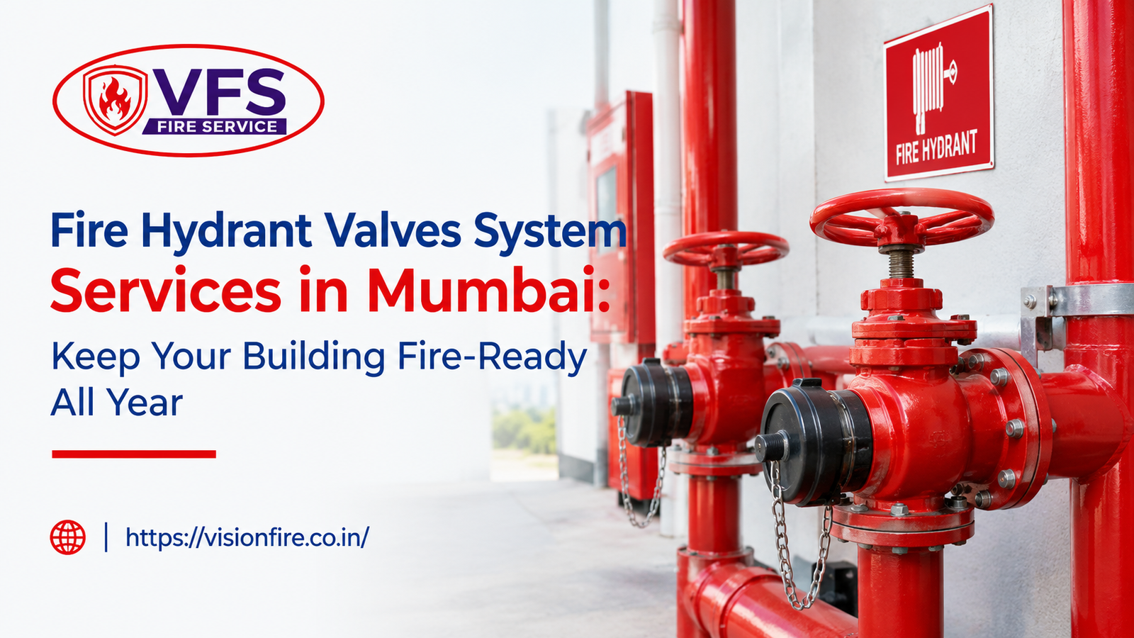 Fire hydrant valves system installed in a Mumbai building for fire safety
